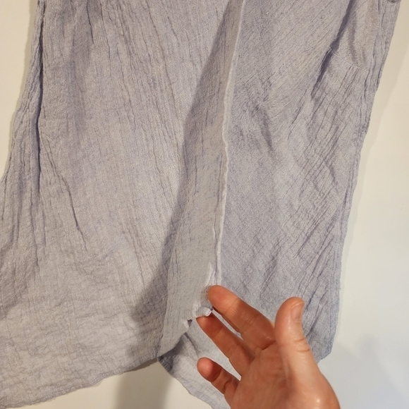 J. Jill Purejill Crinkled Linen Lagenlook Light Hyacinth Sleeveless Tunic Tank S - Picture 4 of 10